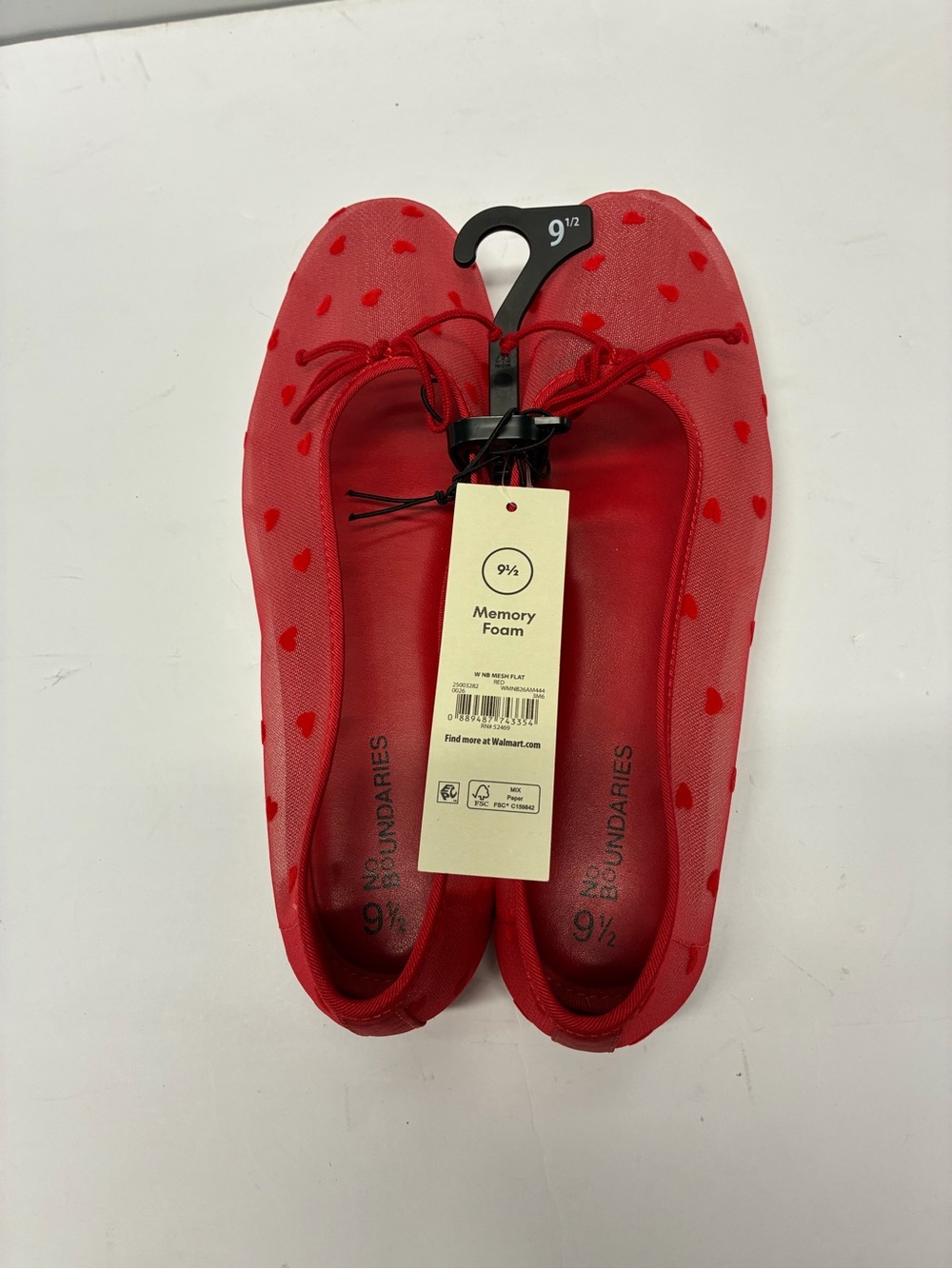 No Boundaries Red Heart Ballet Flats